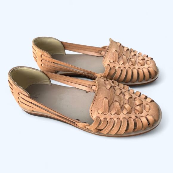 NEW Nisolo Leather Huarache Sandals Slip on Woven Fisherman Flats size 6 - Picture 1 of 12